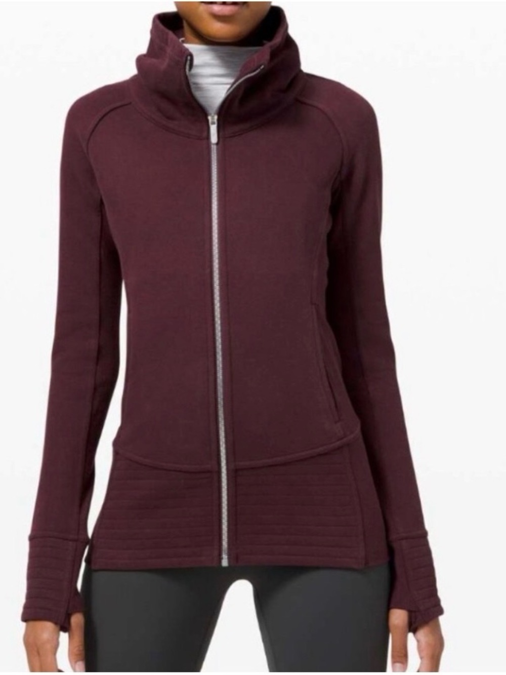 lululemon athletica Radiant Jacket Deep Berry 6 Full Zip Sweatshirt Scuba EUC!